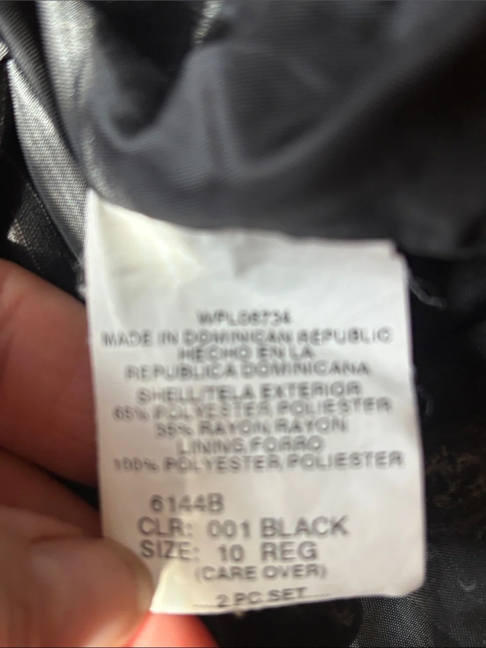 Van Heusen Black Pinstripe Blazer Liner with Label